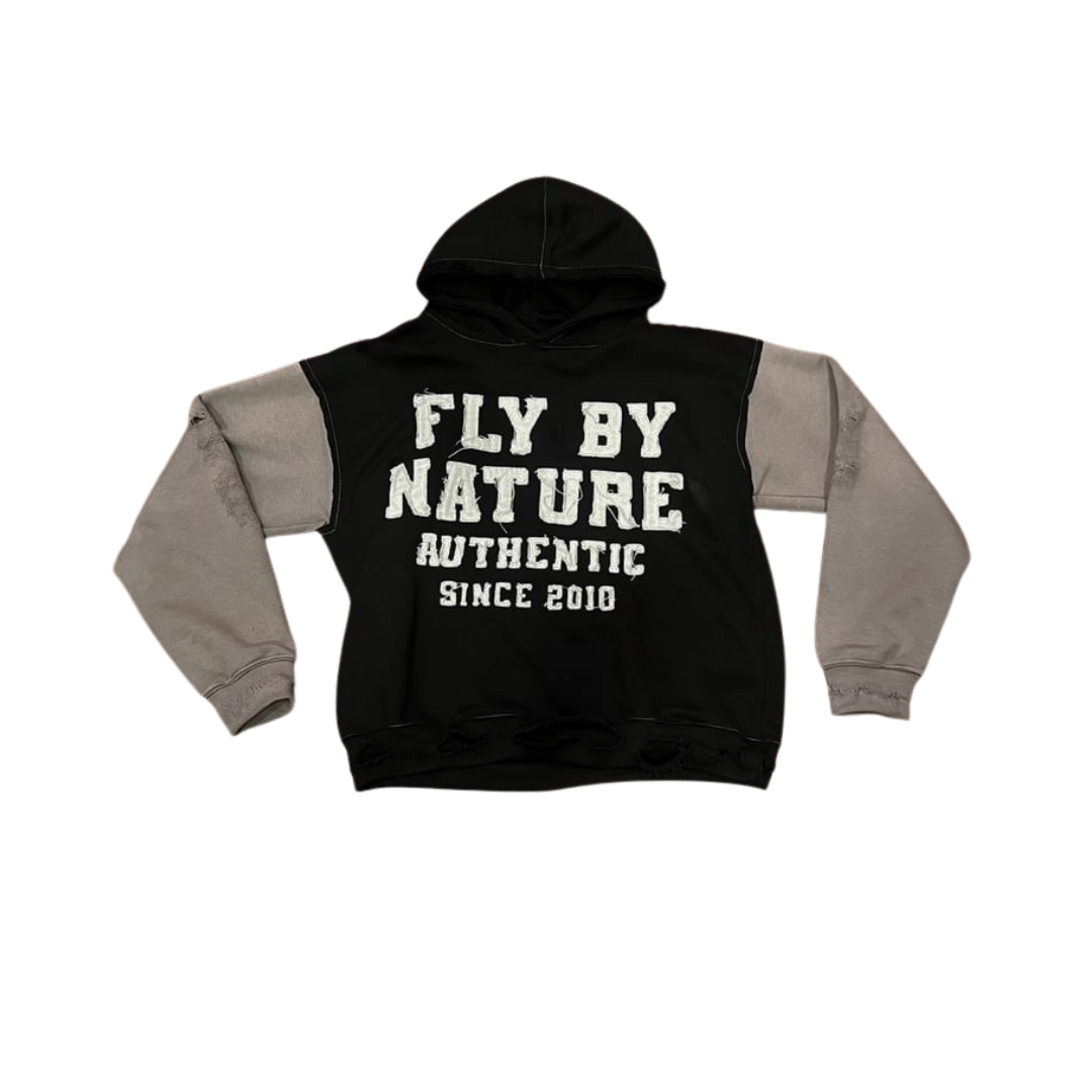 Authentic Distressed Two-Tone Hoodie Men