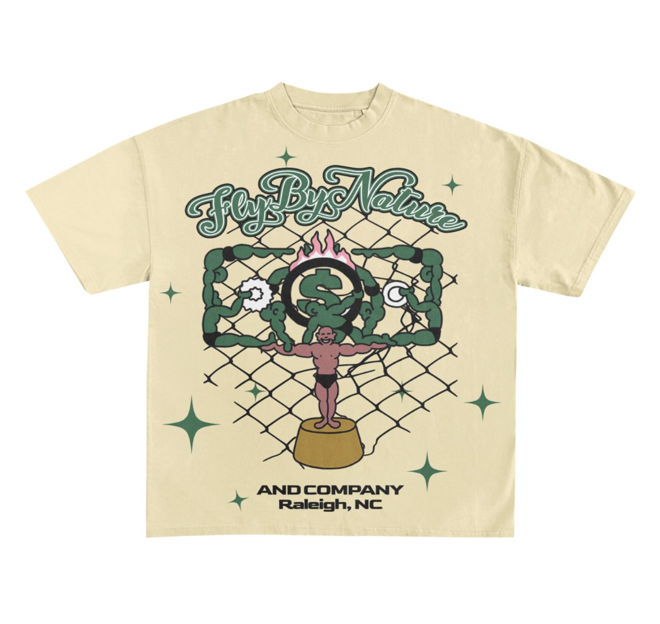Black Dollar Tee Tan