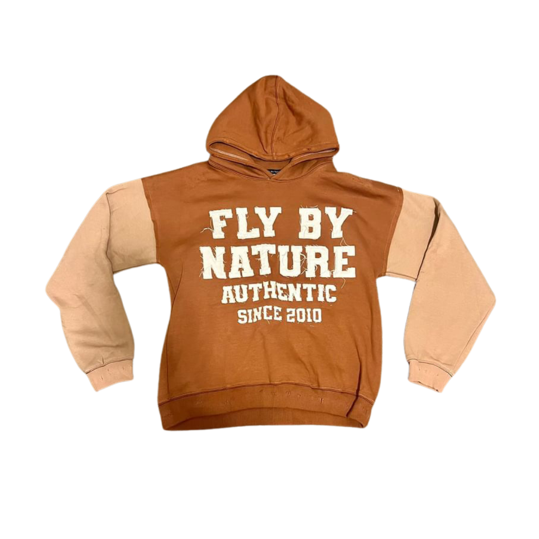 Brown Authentic Distressed Two-Tone Hoodie Men’s
