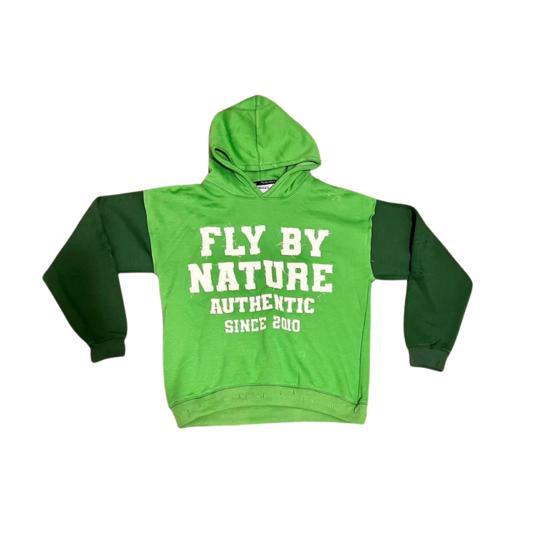 Green Authentic Distressed Two-Tone Hoodie Men’s