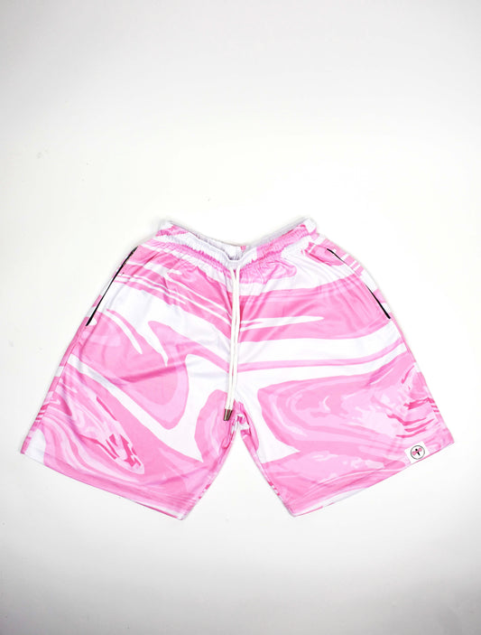 Marble Mesh Shorts Pink